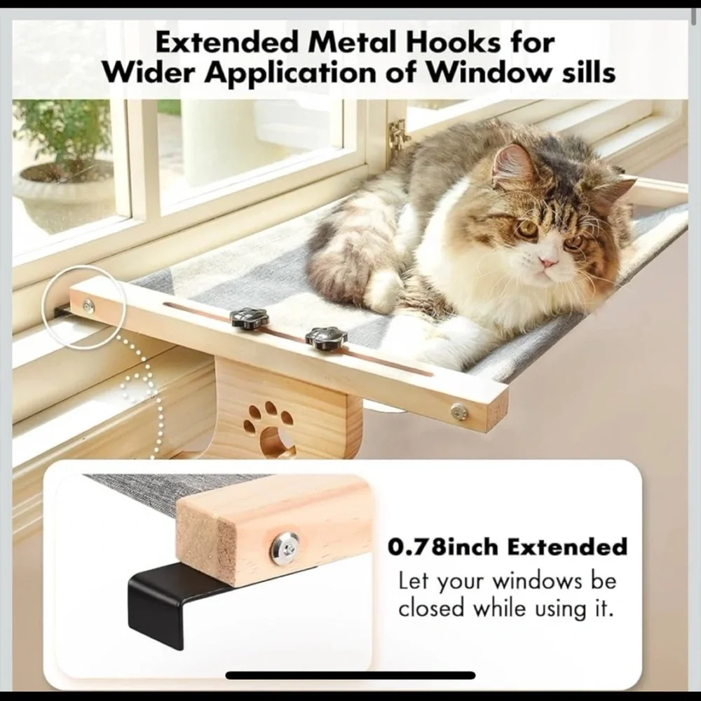 Window Mounted Cat Hammock - Gray